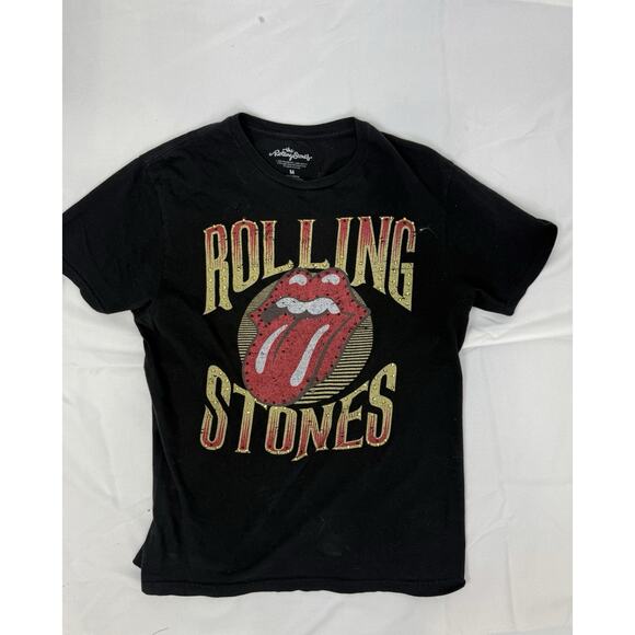 Authentic rolling stones black tee w rhinestones - Picture 3 of 12